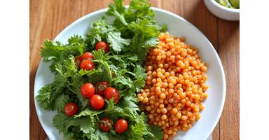 A balanced meal with fresh ingredients
